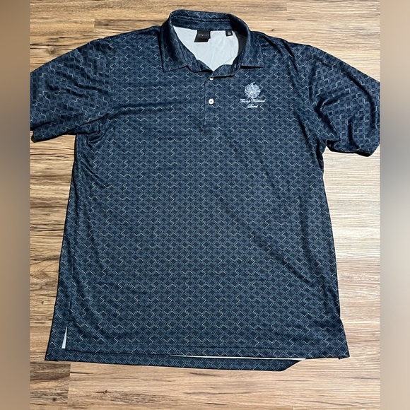 Dunning Trump National Miami Golf Club Navy Pattern Polo Shirt Mens Size XL - Picture 1 of 3